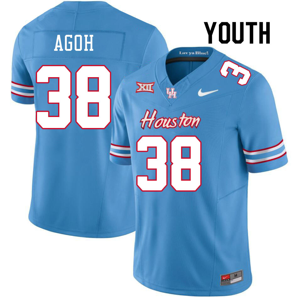 Youth #38 Ikenna Agoh Houston Cougars College Football Jerseys Stitched-Oilers